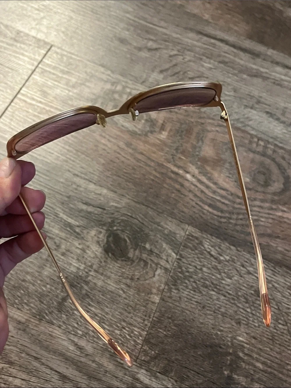Diff Eyewear Cat Eye Sunglasses in Gold Frame with Rose-Tinted Lenses